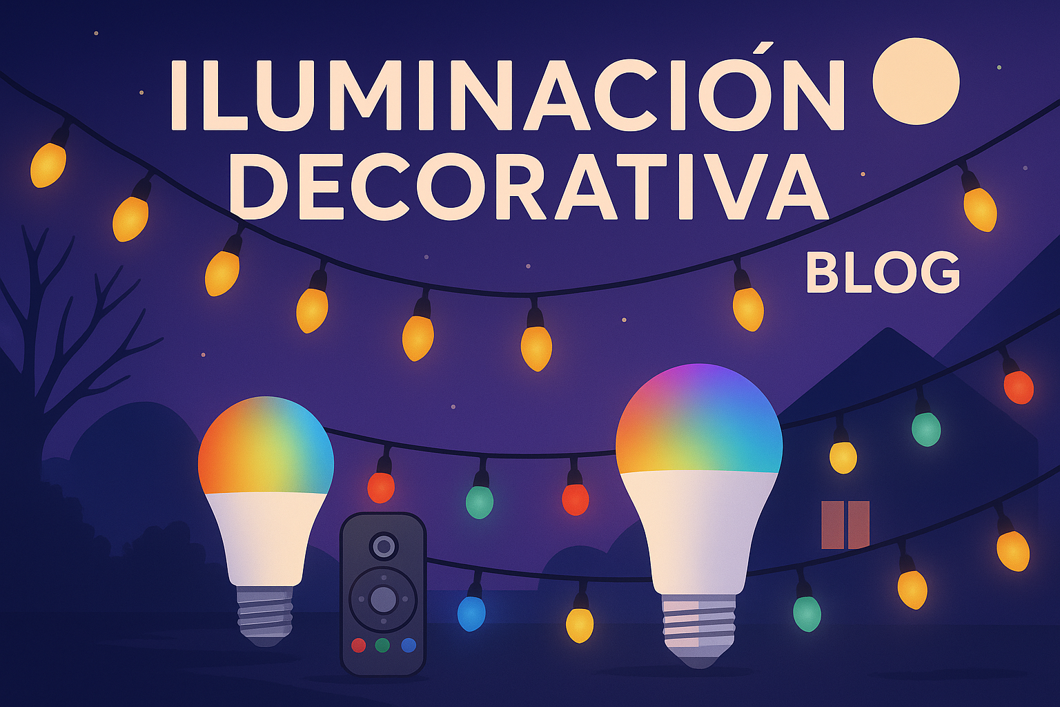 Iluminación exterior para fiestas y Halloween: soluciones con luces solares, guirnaldas LED y bombillas inteligentes para jardín y hogar