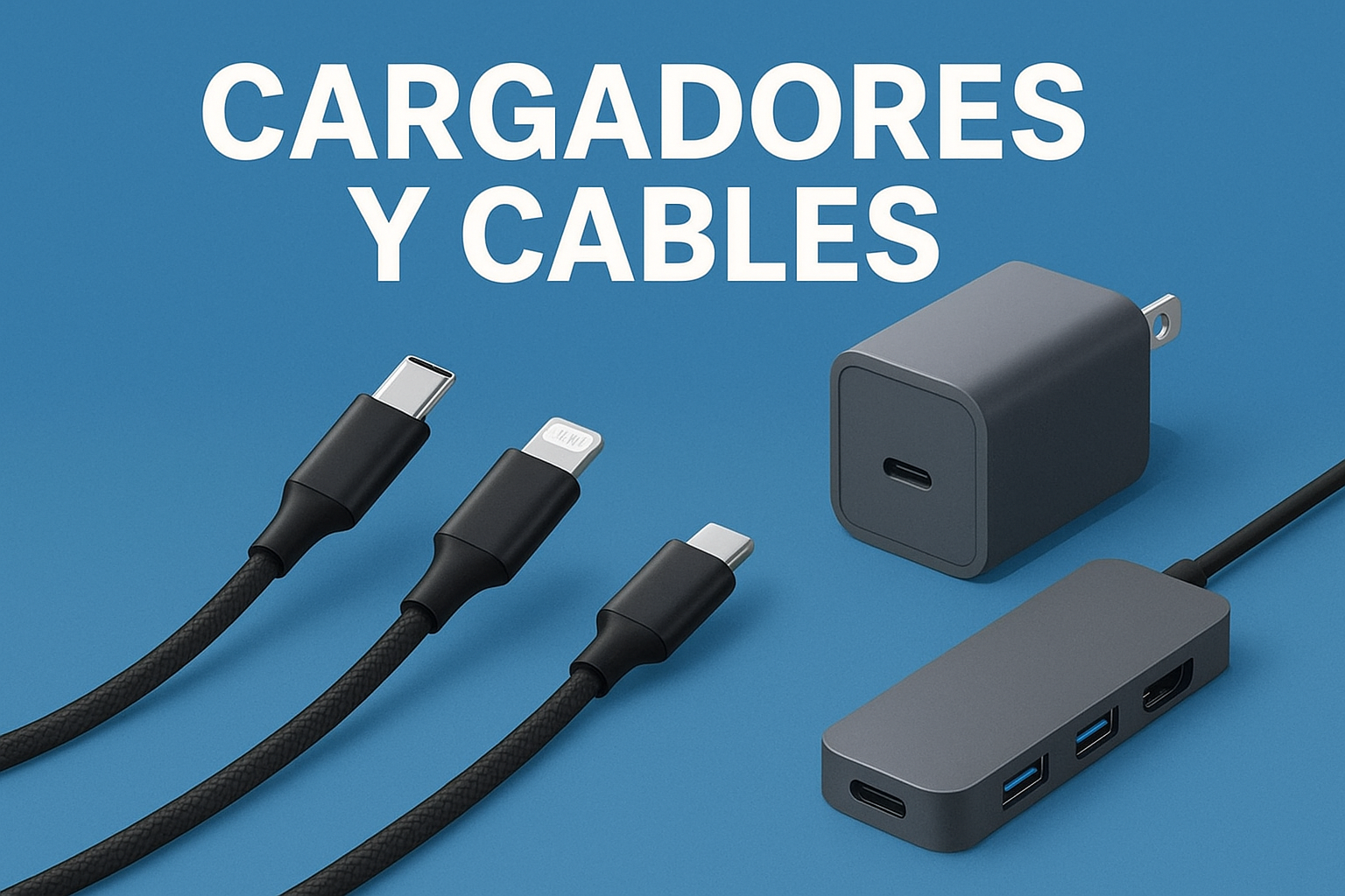 Accesorios UGREEN para carga rápida y expansión de puertos: cables USB-C cargadores GaN y hub USB-C 5 en 1