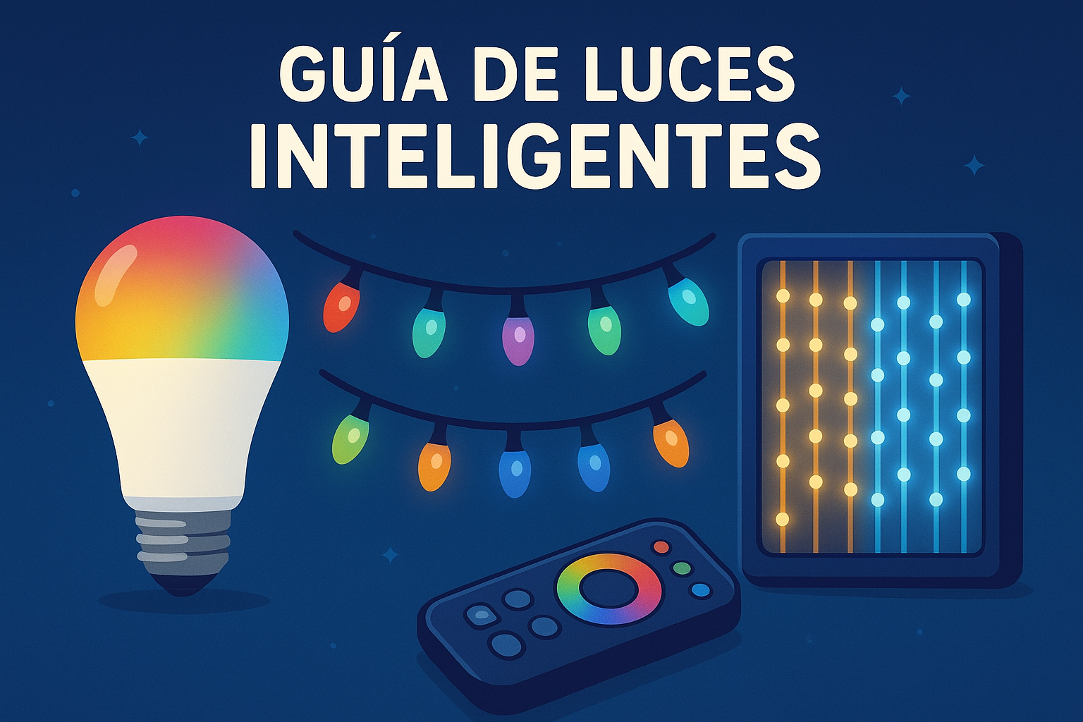 Guía de iluminación inteligente y decorativa para el hogar: focos WiFi, guirnaldas LED y cortinas de luces para interior y exterior